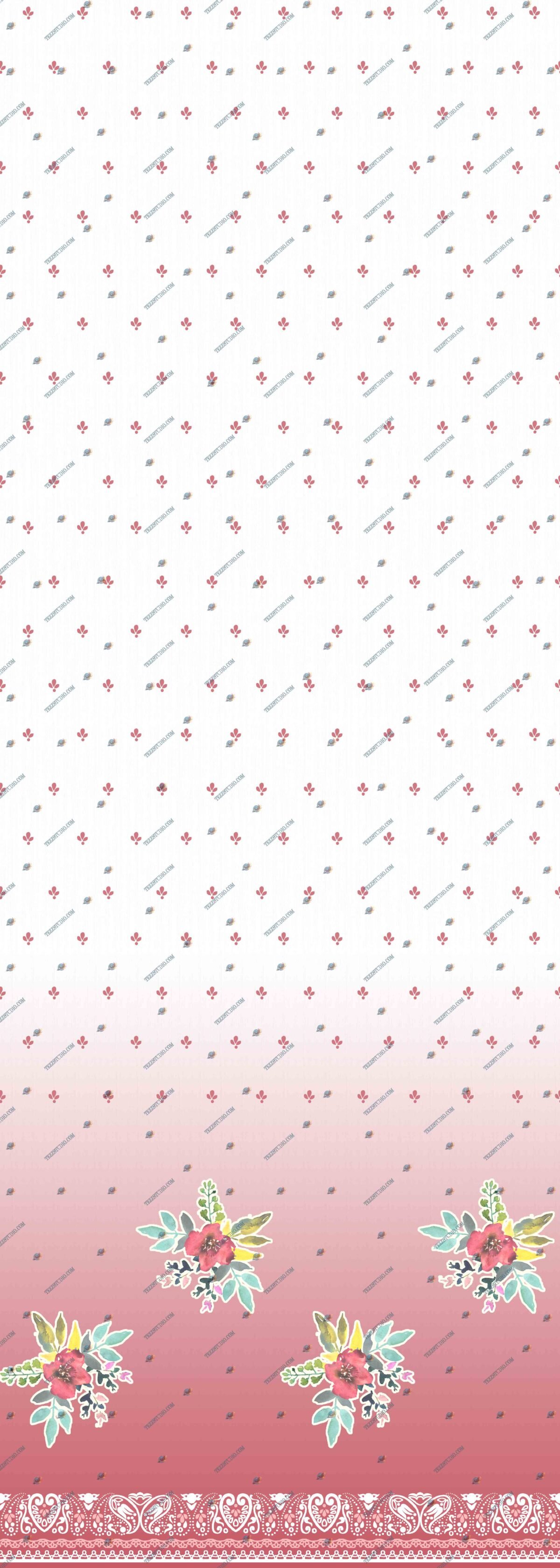 Flowers Border Design Pattern – Digital Textile Print
