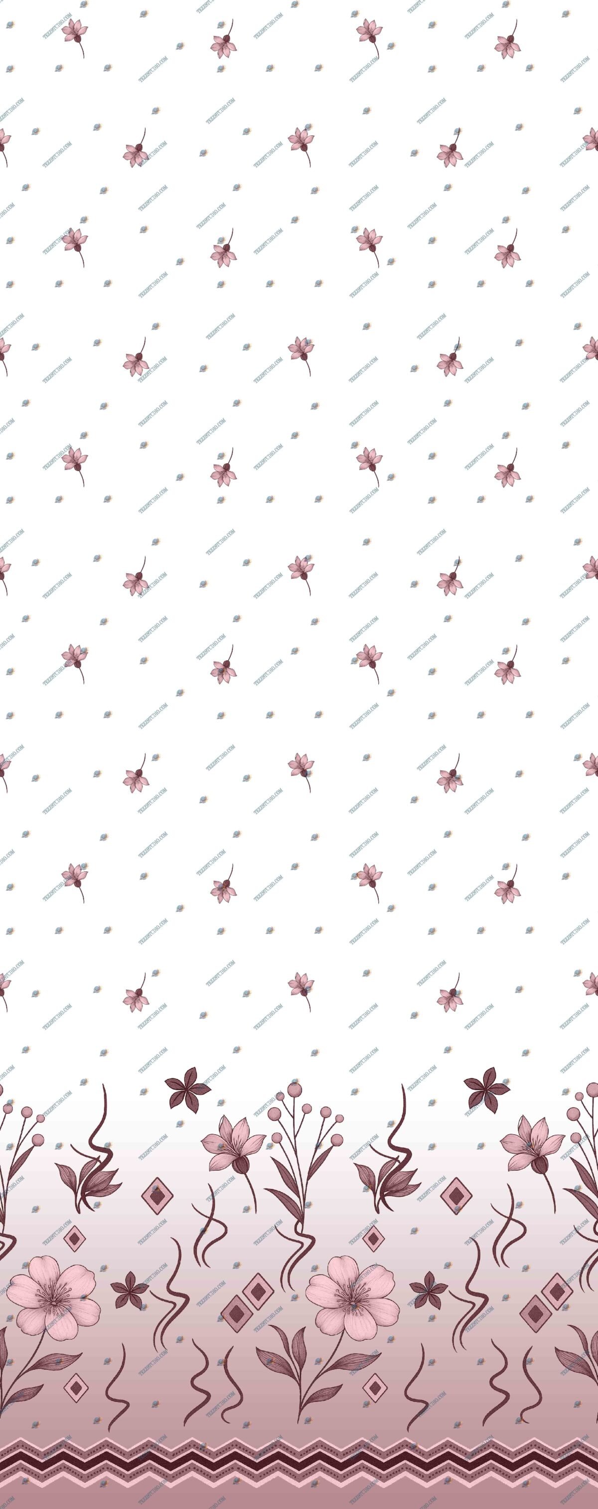 Flowers Border Design Pattern – Digital Textile Print