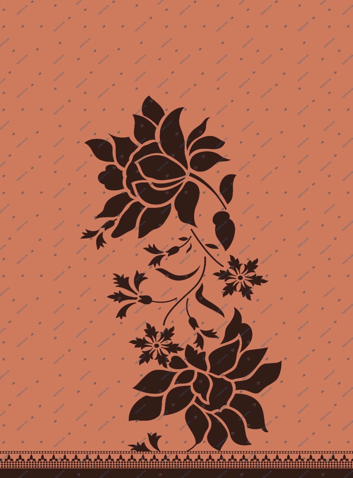 Flowers Kurti Design Pattern – Digital Textile Print - Image 3