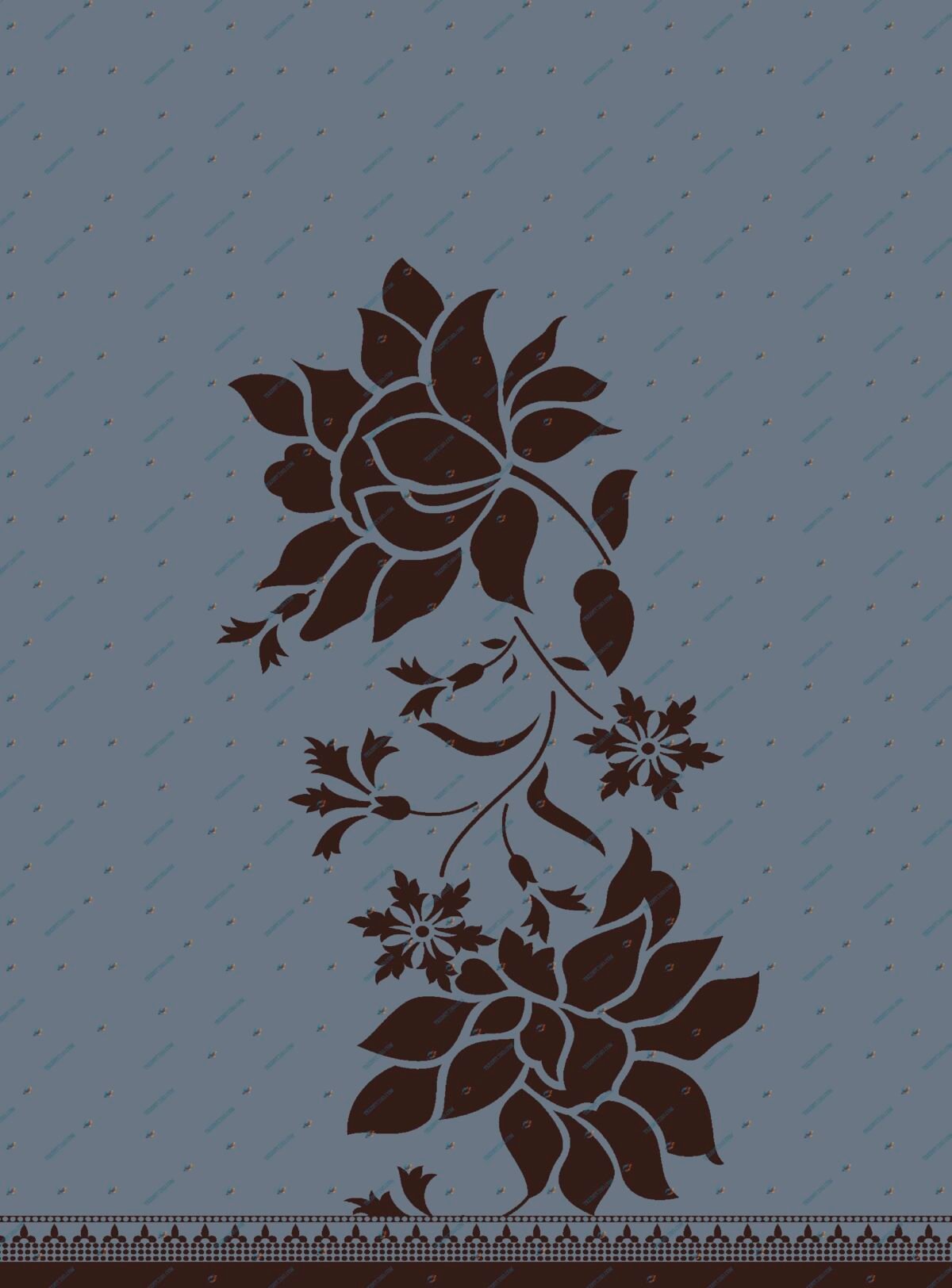 Flowers Kurti Design Pattern – Digital Textile Print - Image 4