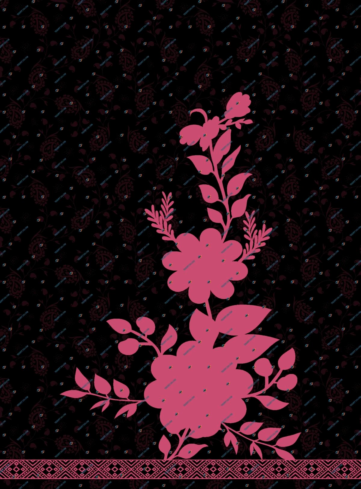 Flowers Kurti Design Pattern – Digital Textile Print