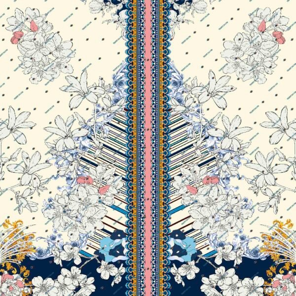 Flowers Kurti Design Pattern – Digital Textile Print
