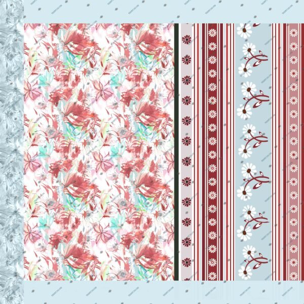 Flowers Saree Design Pattern – Digital Textile Print