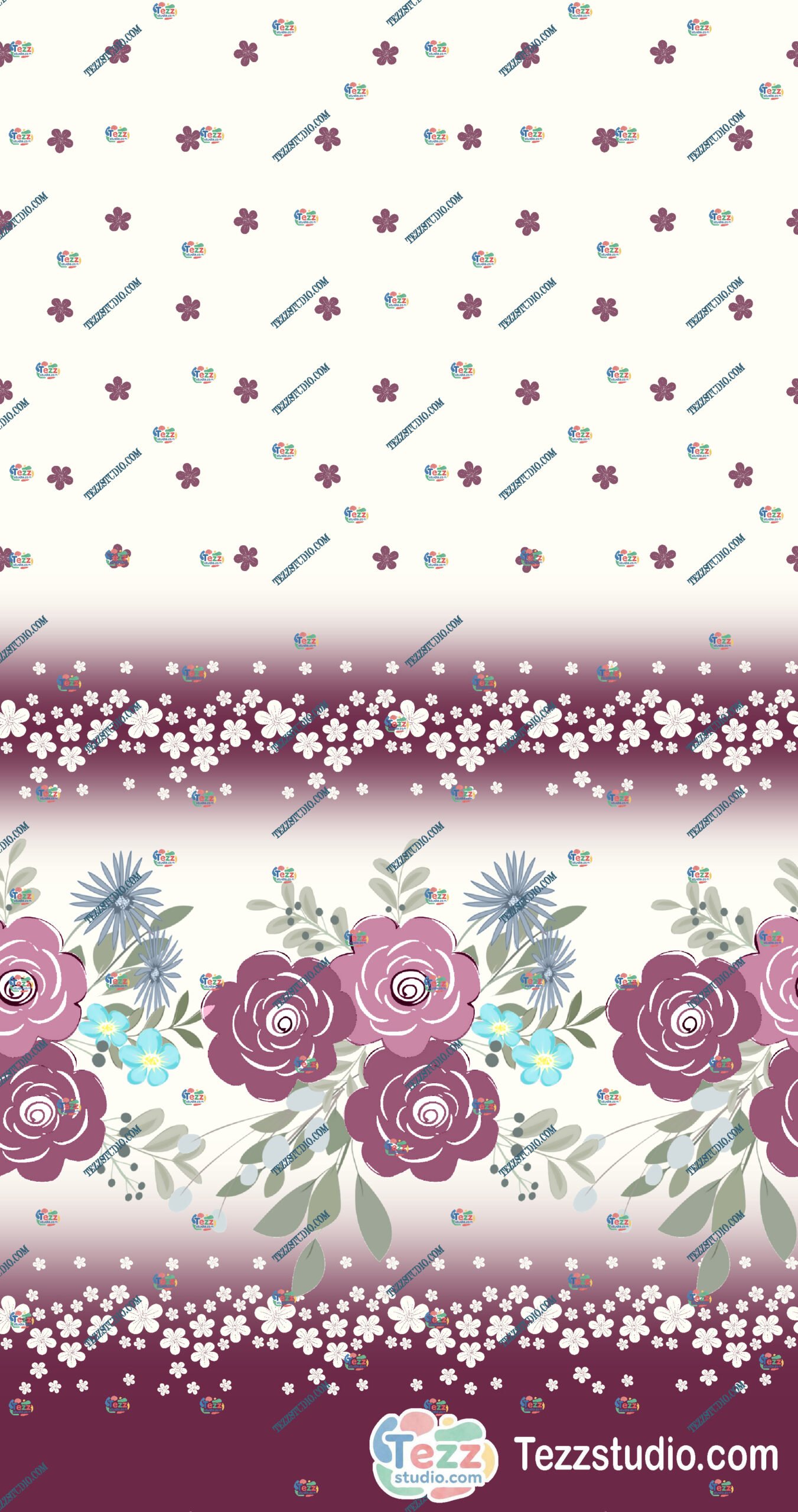 Elegant Floral Lace Border Design with Rose Motifs - Image 4