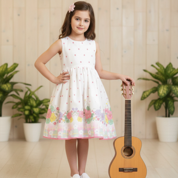 Pastel Floral Border Design with Decorative Pattern on White Background – Soft Elegant Flower Border