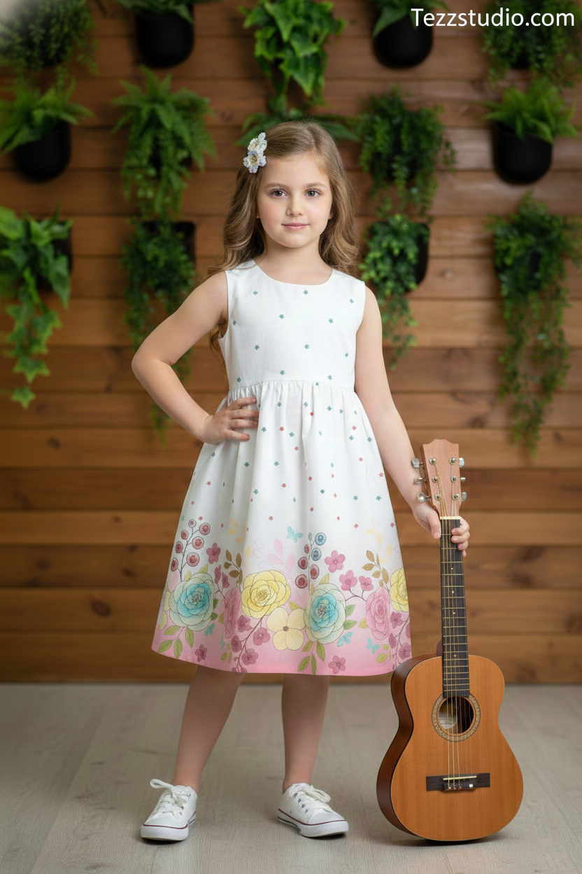 Soft Pastel Floral Border Design on White Background – Elegant Hand Drawn Flower Border