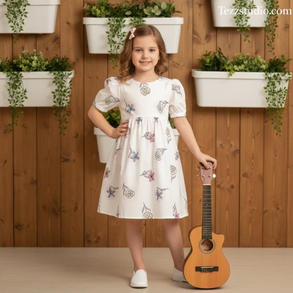 Soft Pastel Hand-Drawn Floral Allover Print Fabric Design