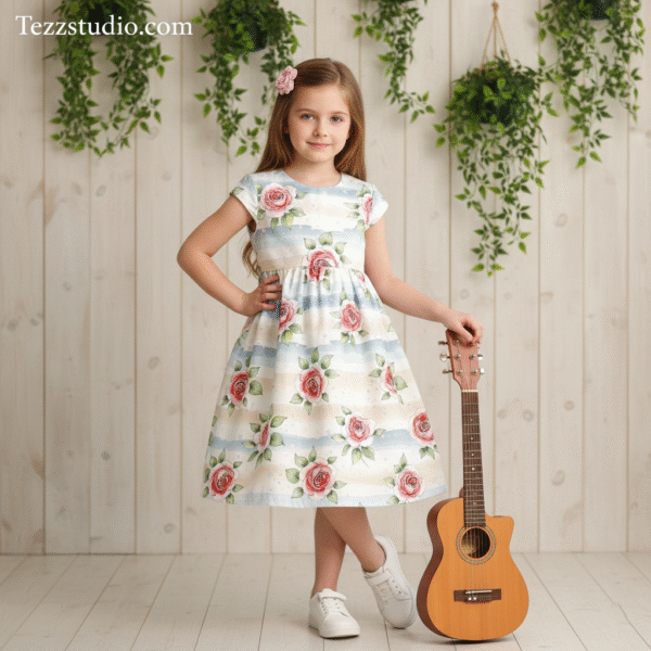 Soft Pastel Rose Allover Floral Print Fabric Design